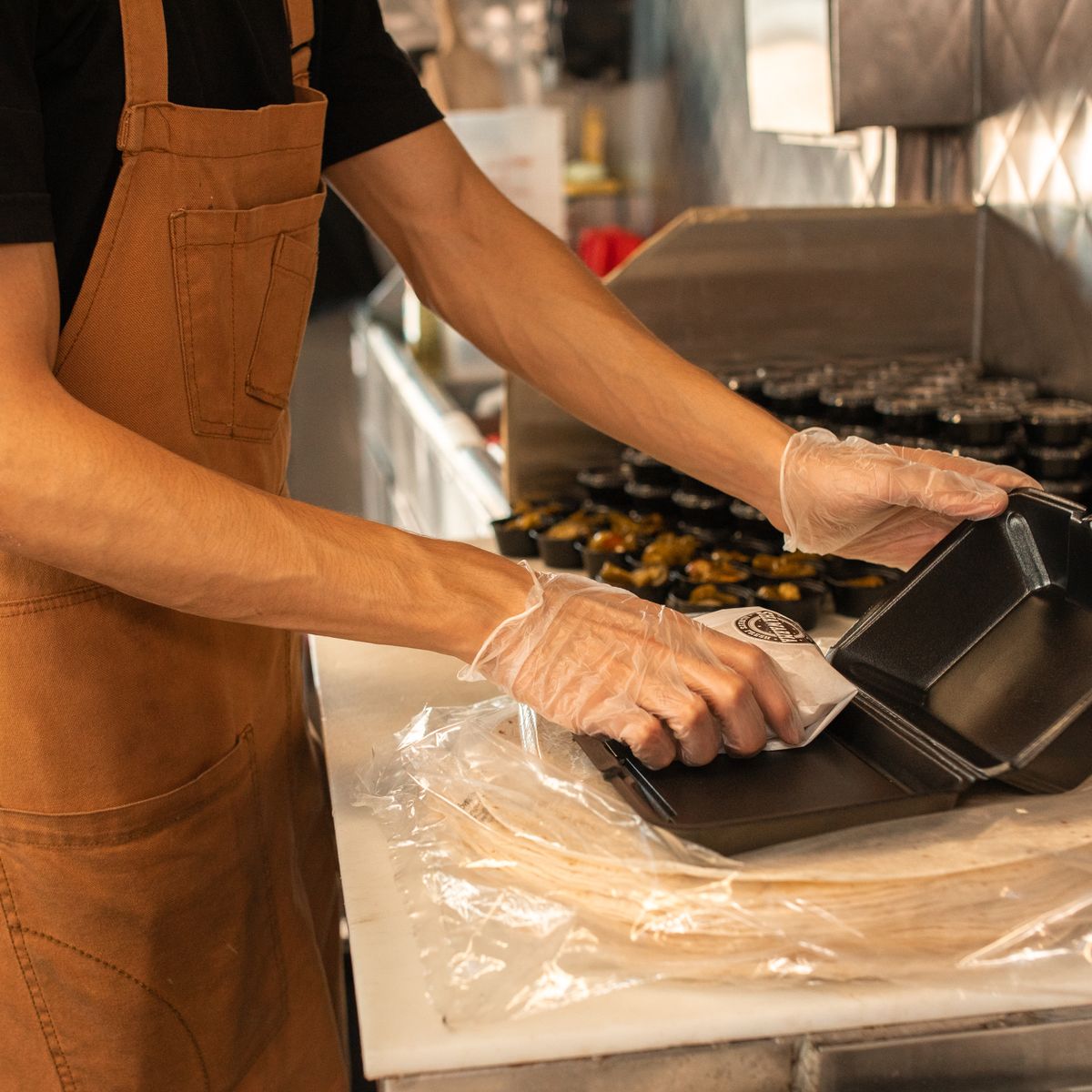 Disposable Apron, Hairnet & Glove Kit