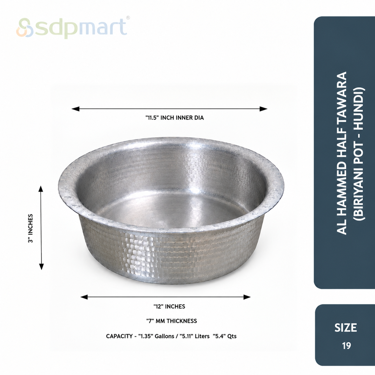 PROKITCHEN SUPPLY Aluminum Hammed Half Tawara - (Biriyani Pot-Hundi) - Image 3
