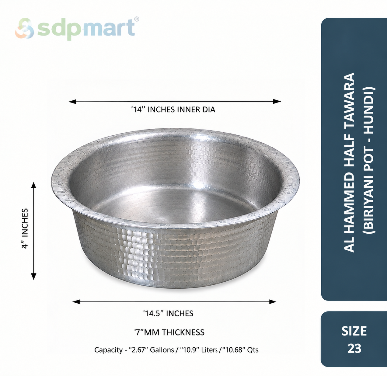 PROKITCHEN SUPPLY Aluminum Hammed Half Tawara - (Biriyani Pot-Hundi) - Image 15