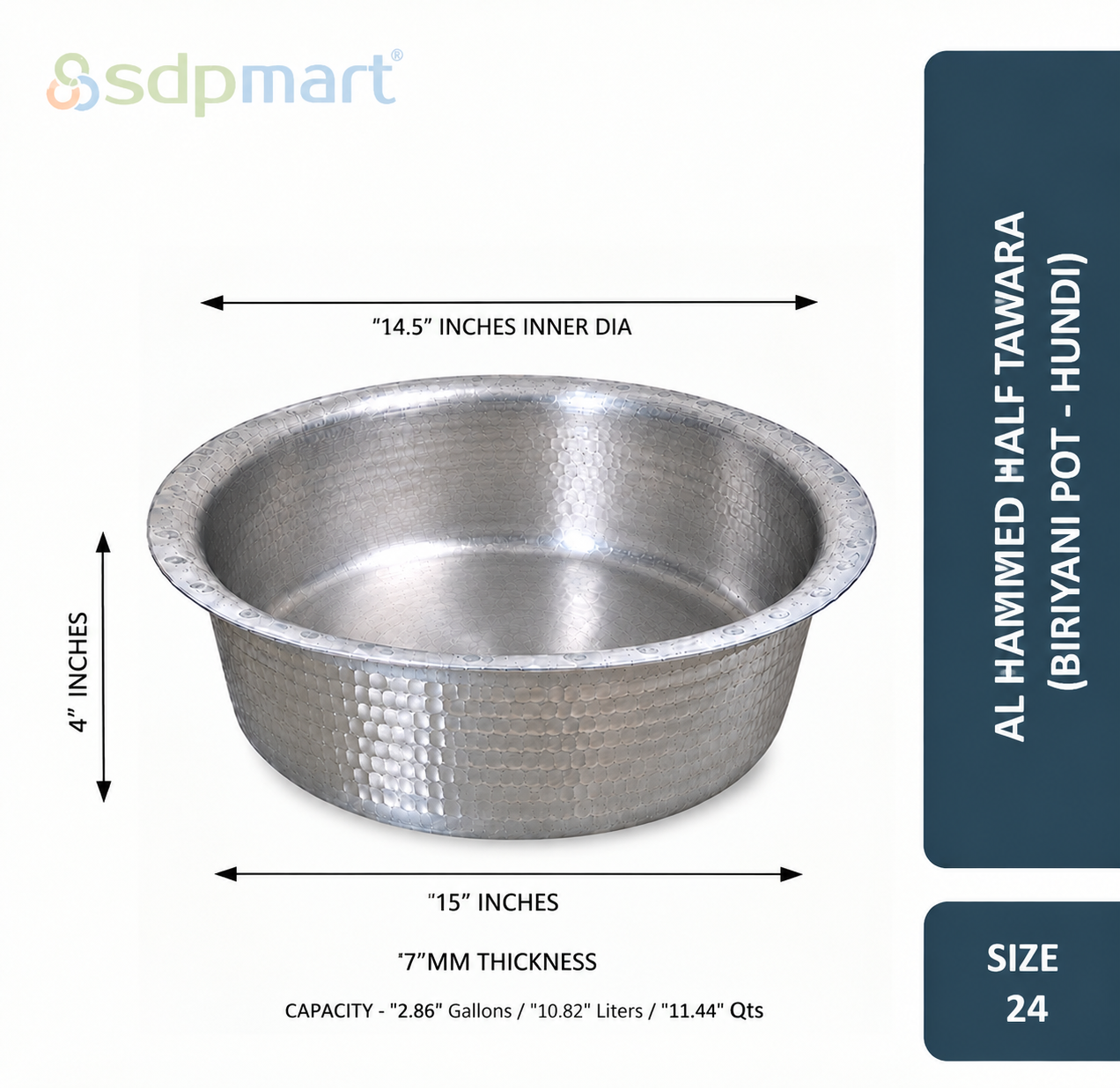 PROKITCHEN SUPPLY Aluminum Hammed Half Tawara - (Biriyani Pot-Hundi) - Image 18