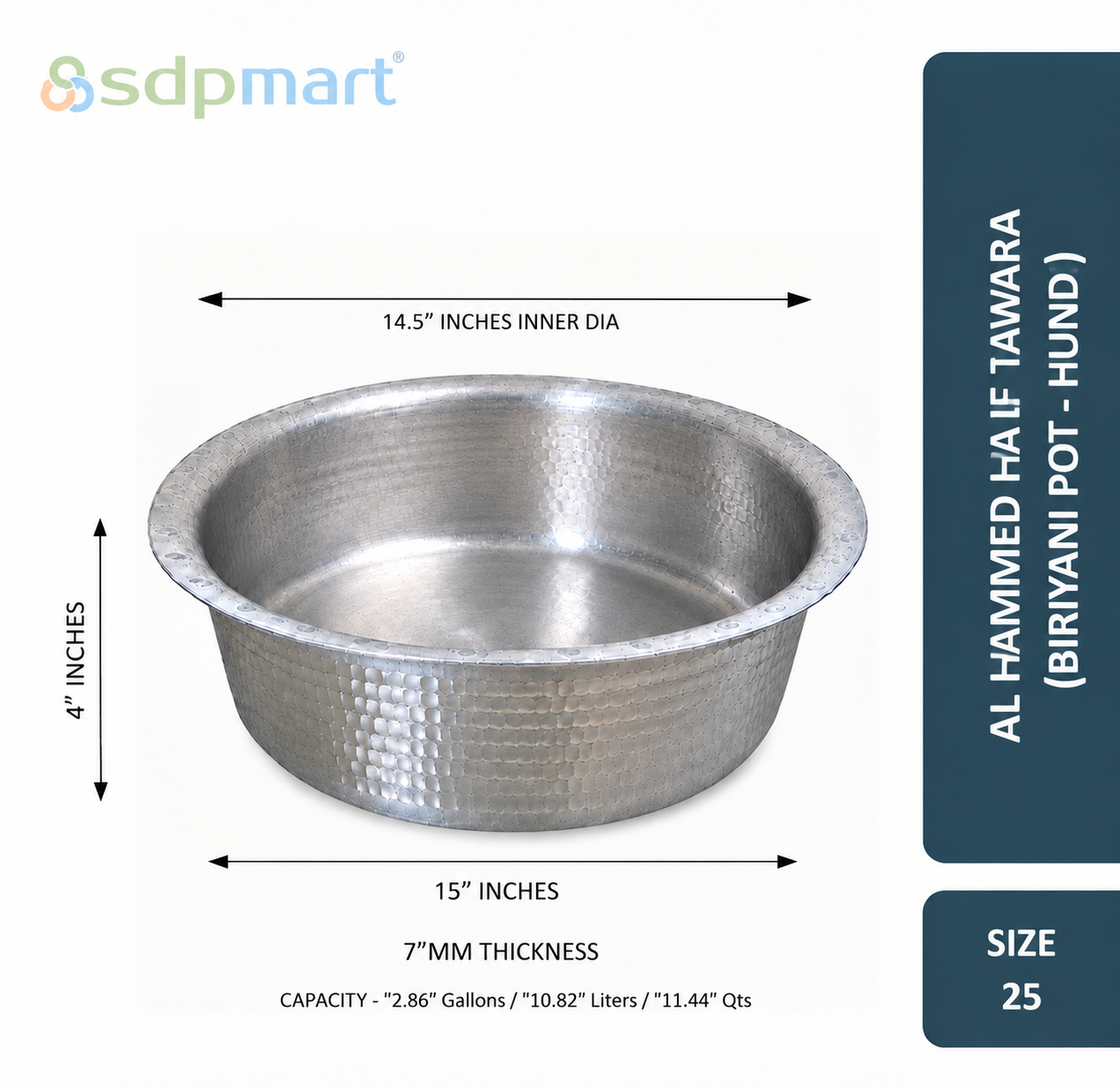 PROKITCHEN SUPPLY Aluminum Hammed Half Tawara - (Biriyani Pot-Hundi) - Image 21
