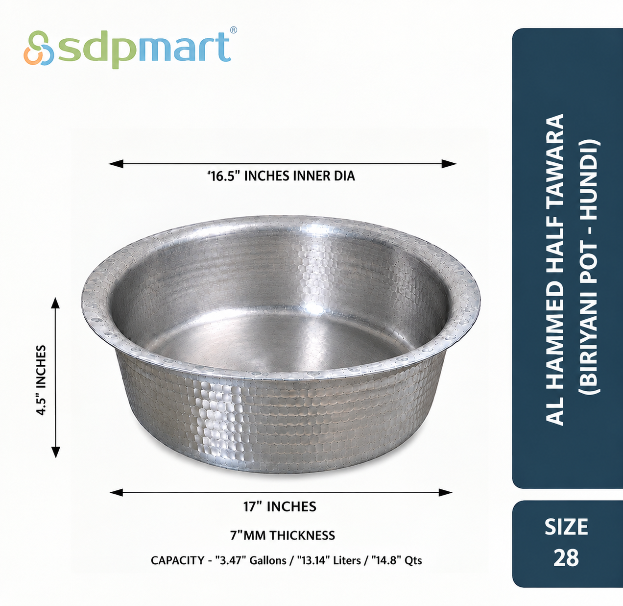 PROKITCHEN SUPPLY Aluminum Hammed Half Tawara - (Biriyani Pot-Hundi) - Image 30