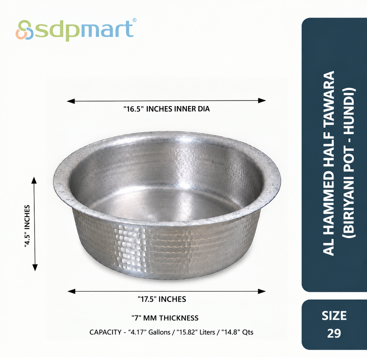 PROKITCHEN SUPPLY Aluminum Hammed Half Tawara - (Biriyani Pot-Hundi) - Image 33