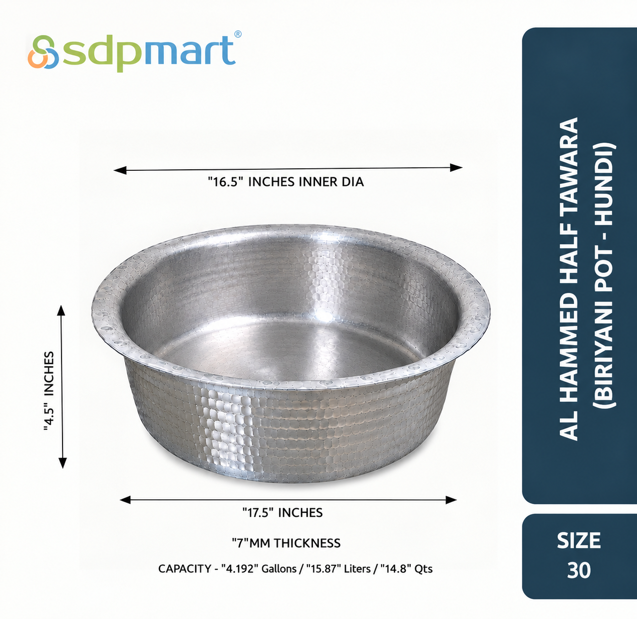 PROKITCHEN SUPPLY Aluminum Hammed Half Tawara - (Biriyani Pot-Hundi) - Image 36