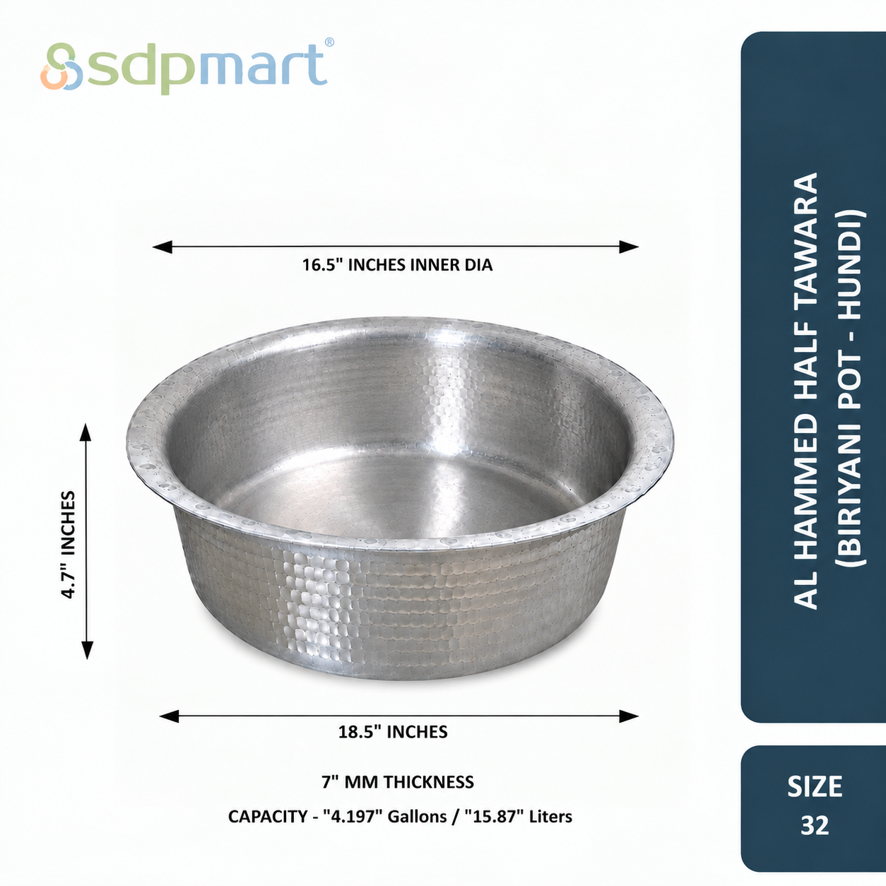 PROKITCHEN SUPPLY Aluminum Hammed Half Tawara - (Biriyani Pot-Hundi) - Image 42