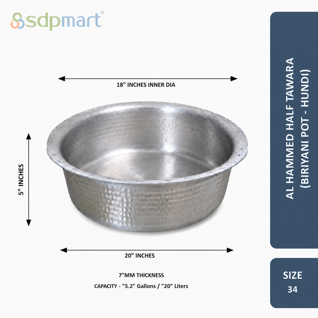 PROKITCHEN SUPPLY Aluminum Hammed Half Tawara - (Biriyani Pot-Hundi) - Image 48