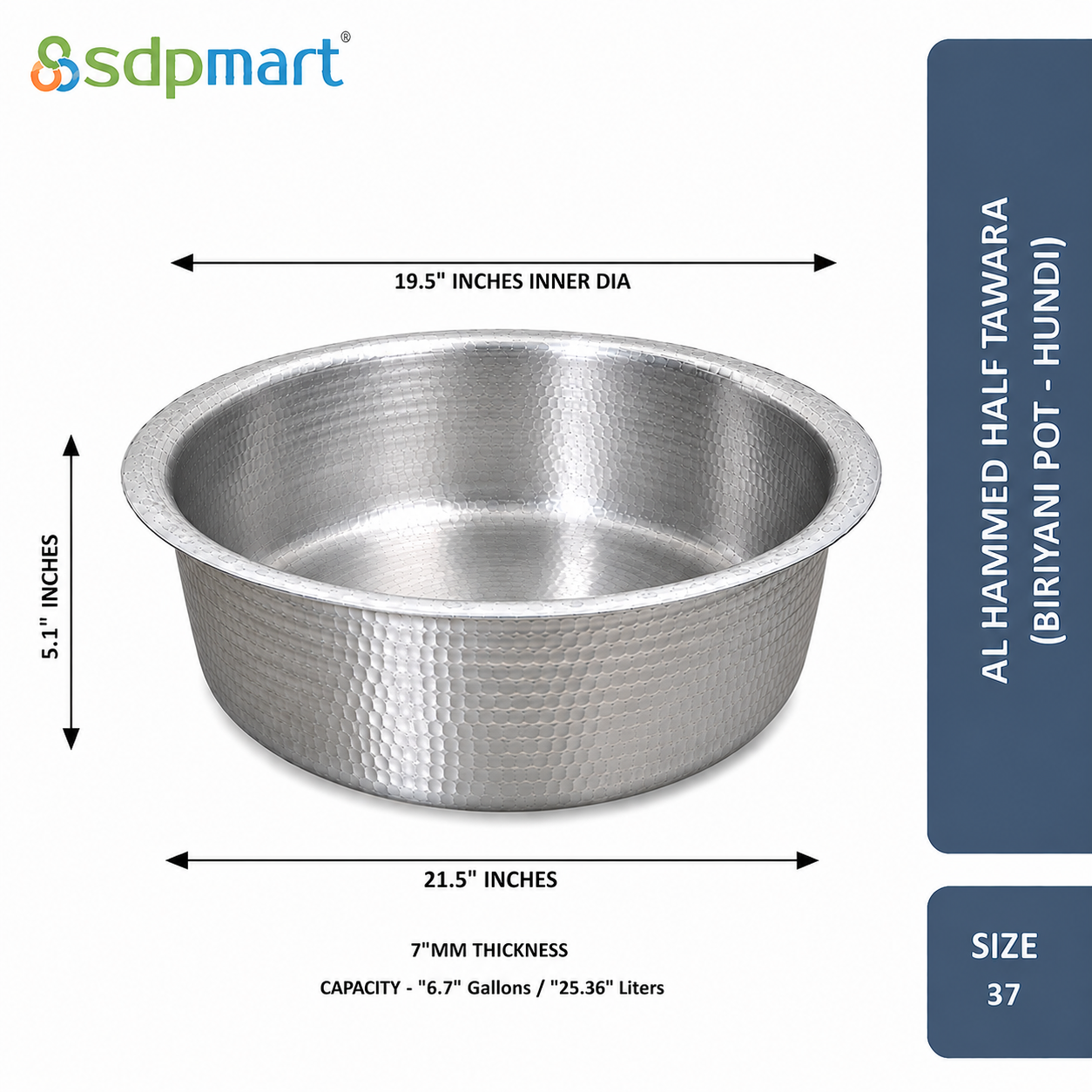 PROKITCHEN SUPPLY Aluminum Hammed Half Tawara - (Biriyani Pot-Hundi) - Image 57