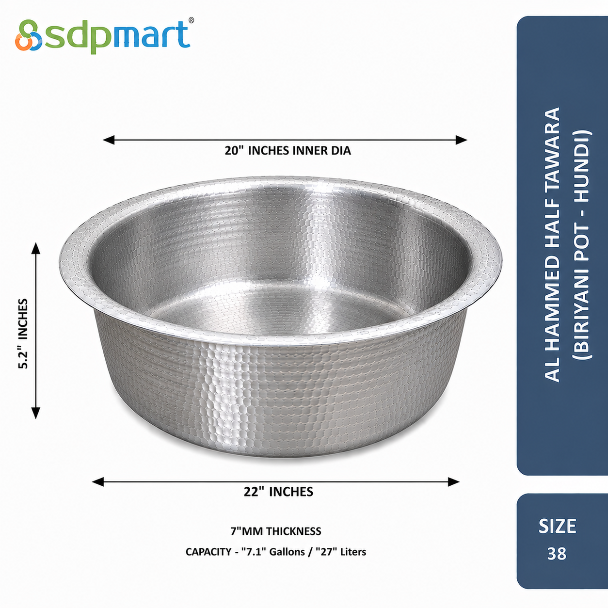 PROKITCHEN SUPPLY Aluminum Hammed Half Tawara - (Biriyani Pot-Hundi) - Image 60