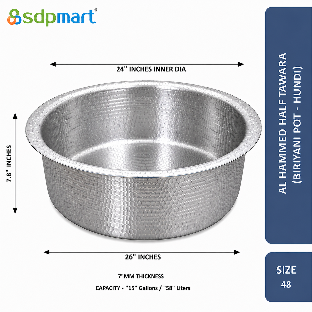 PROKITCHEN SUPPLY Aluminum Hammed Half Tawara - (Biriyani Pot-Hundi) - Image 75
