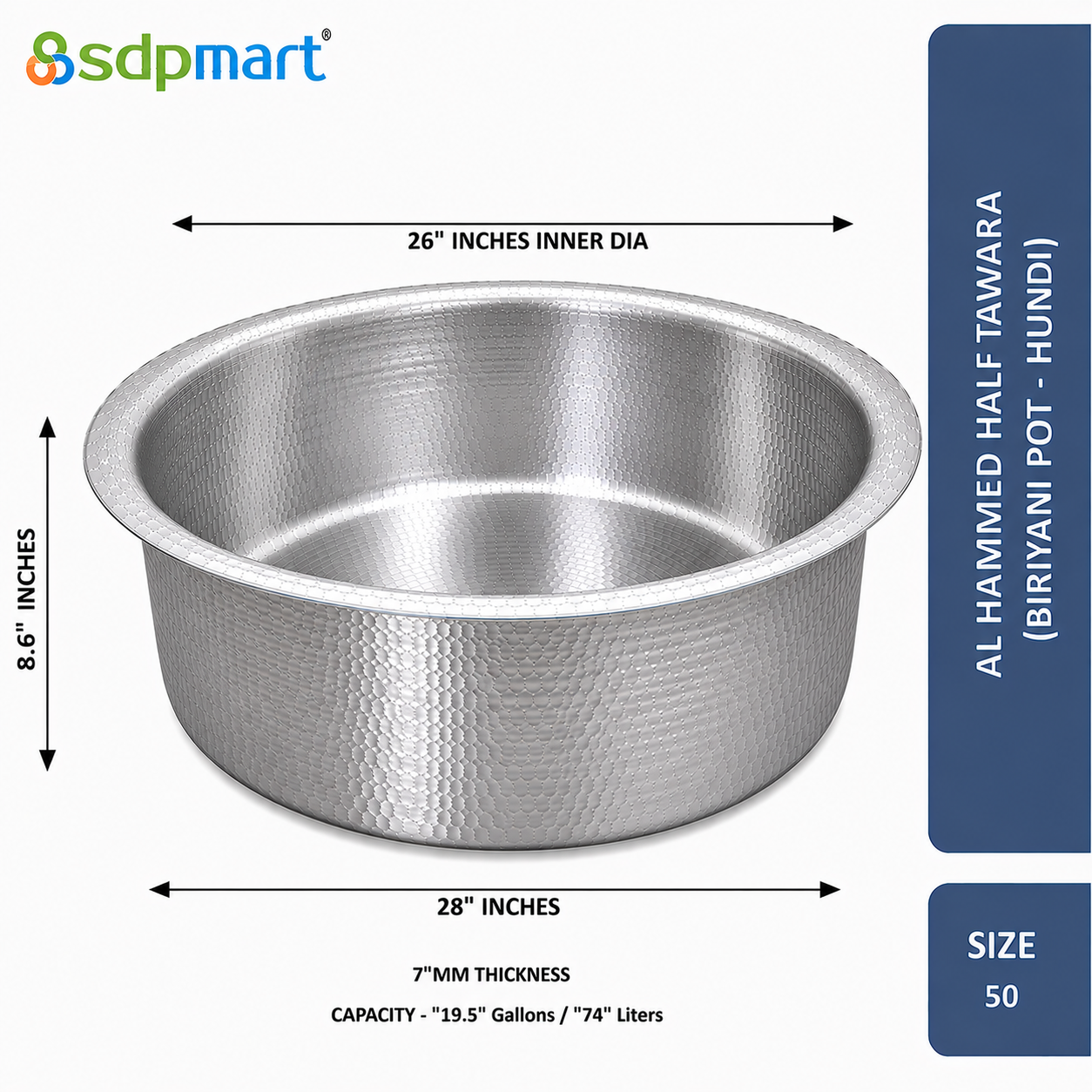 PROKITCHEN SUPPLY Aluminum Hammed Half Tawara - (Biriyani Pot-Hundi) - Image 78