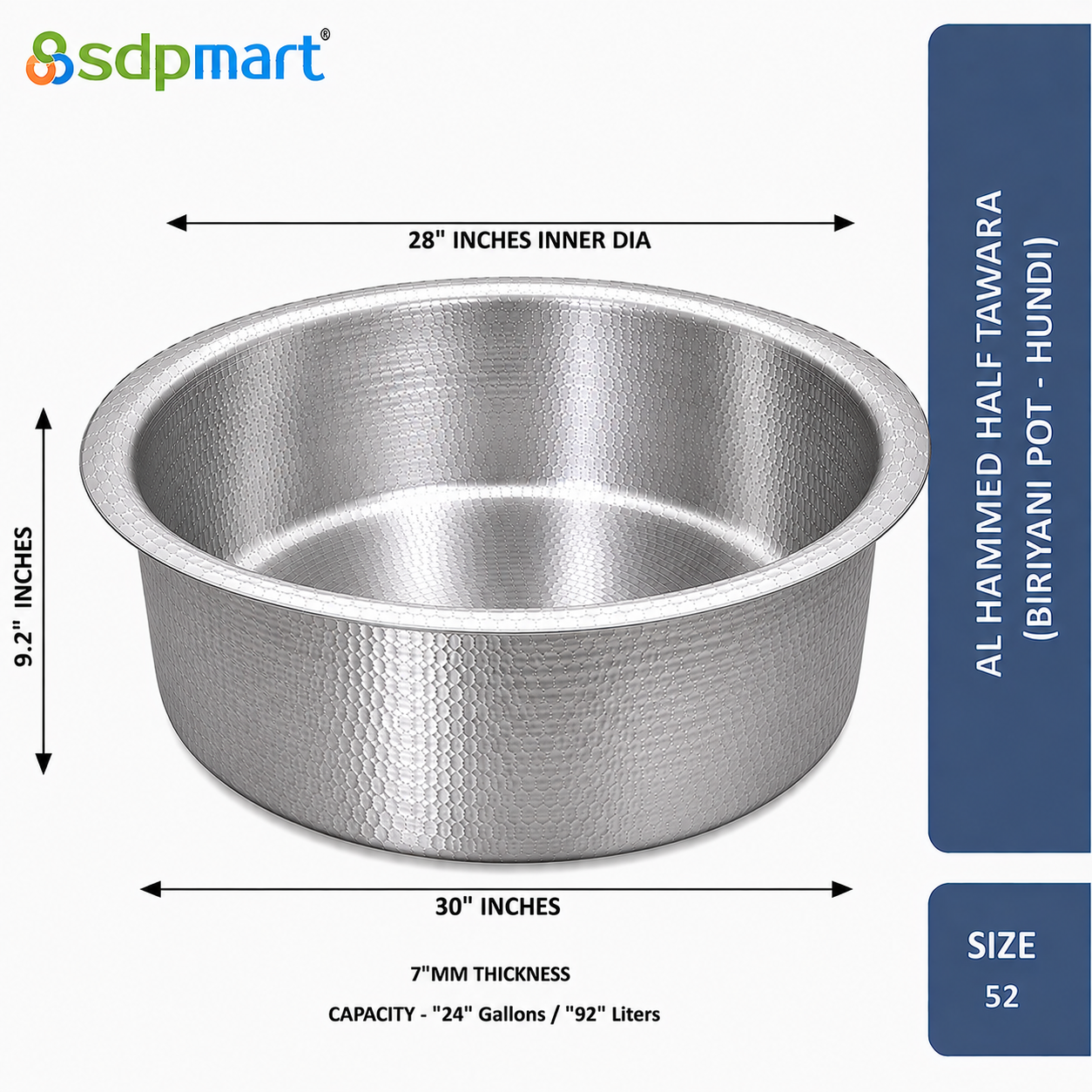 PROKITCHEN SUPPLY Aluminum Hammed Half Tawara - (Biriyani Pot-Hundi) - Image 81