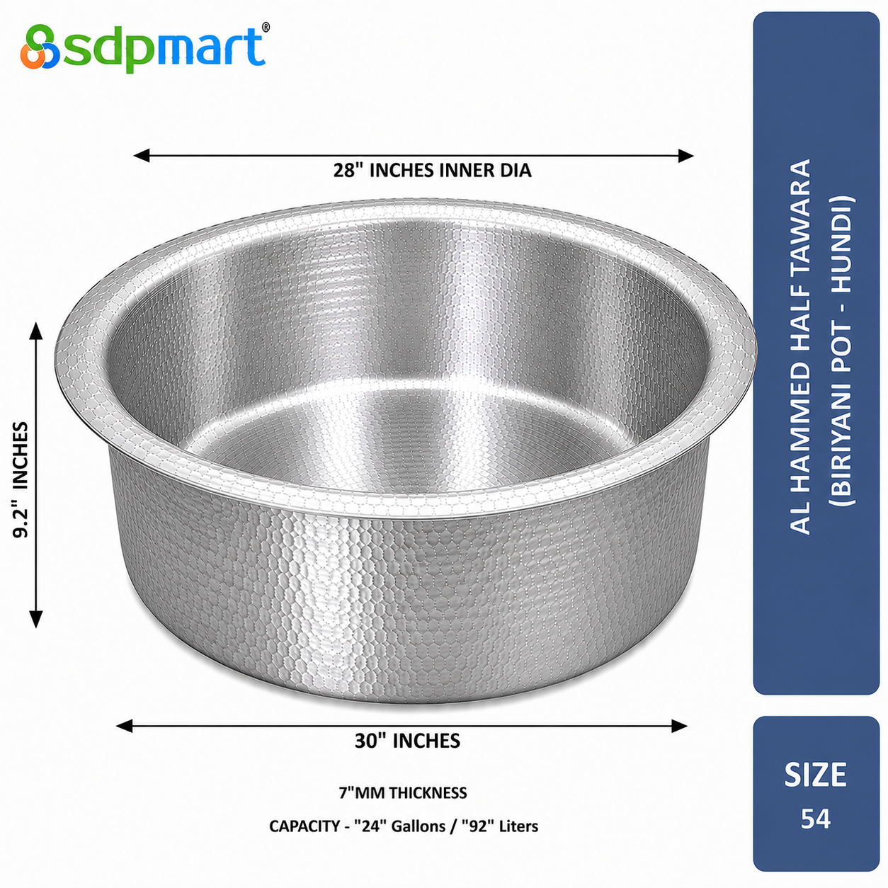 PROKITCHEN SUPPLY Aluminum Hammed Half Tawara - (Biriyani Pot-Hundi) - Image 84