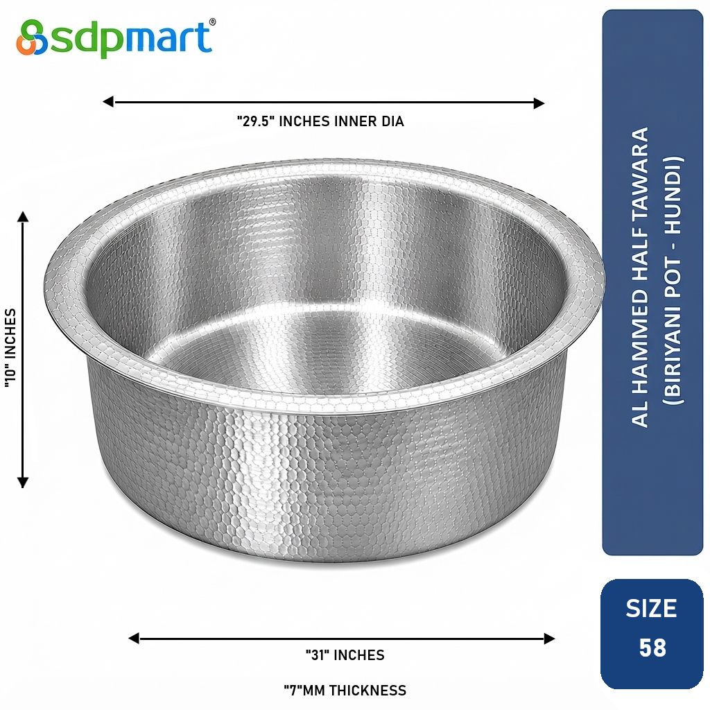 PROKITCHEN SUPPLY Aluminum Hammed Half Tawara - (Biriyani Pot-Hundi) - Image 90