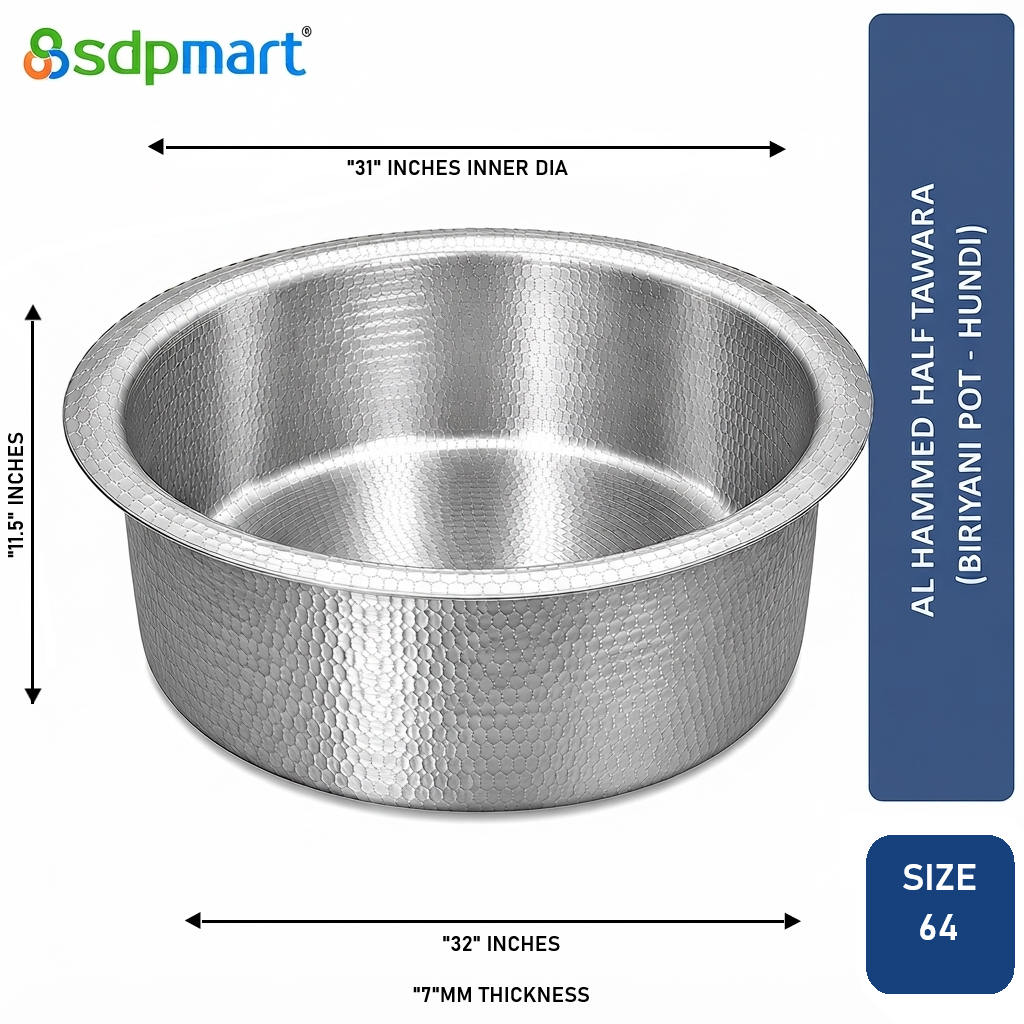 PROKITCHEN SUPPLY Aluminum Hammed Half Tawara - (Biriyani Pot-Hundi) - Image 99