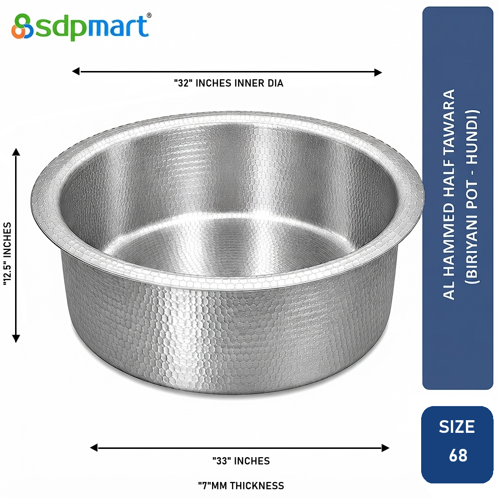 PROKITCHEN SUPPLY Aluminum Hammed Half Tawara - (Biriyani Pot-Hundi) - Image 105