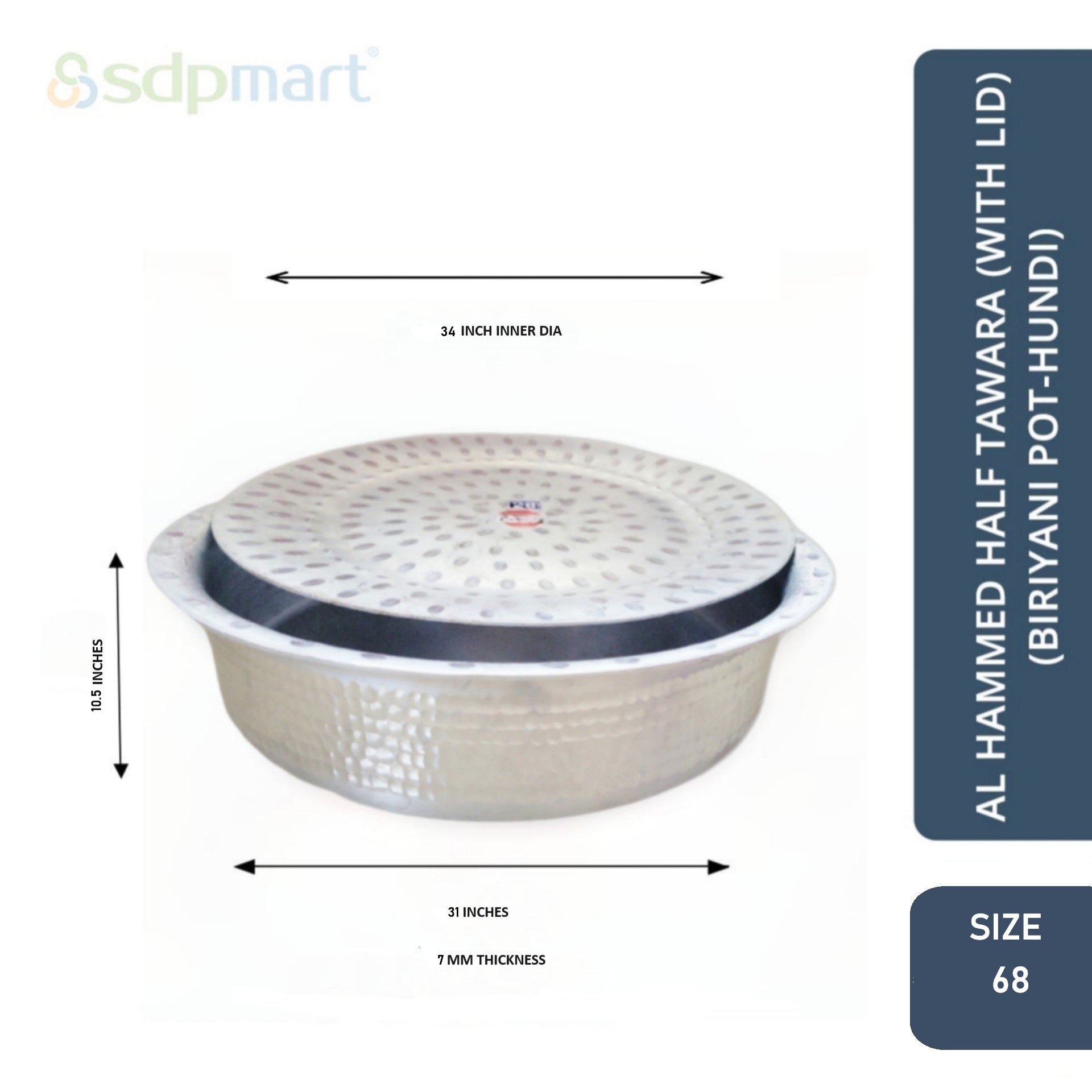 PROKITCHEN SUPPLY Aluminum Hammed Half Tawara - (Biriyani Pot-Hundi) - Image 104