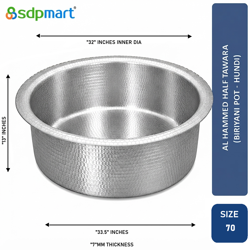 PROKITCHEN SUPPLY Aluminum Hammed Half Tawara - (Biriyani Pot-Hundi) - Image 108