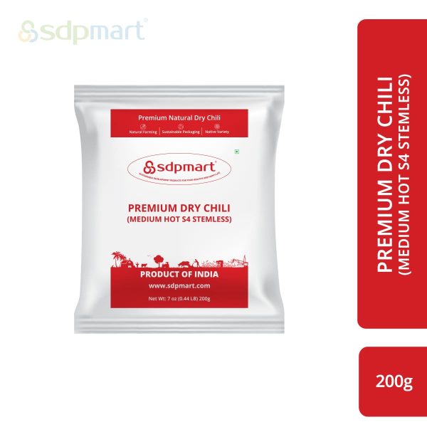 PROKITCHEN SUPPLY Dry Chilli Medium Hot Stemless - 200 Grams