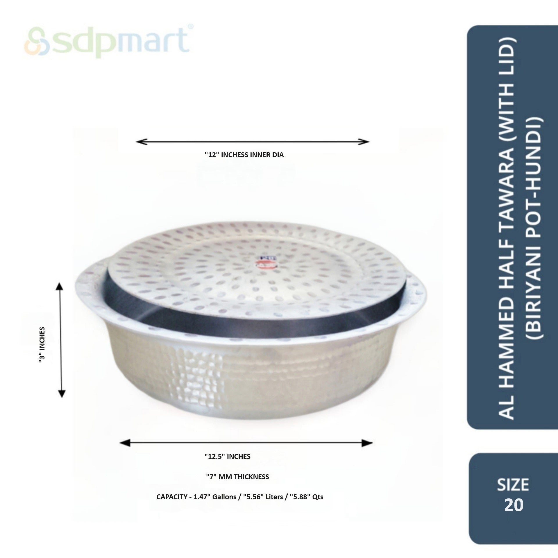 PROKITCHEN SUPPLY Aluminum Hammed Half Tawara - (Biriyani Pot-Hundi) - Image 5
