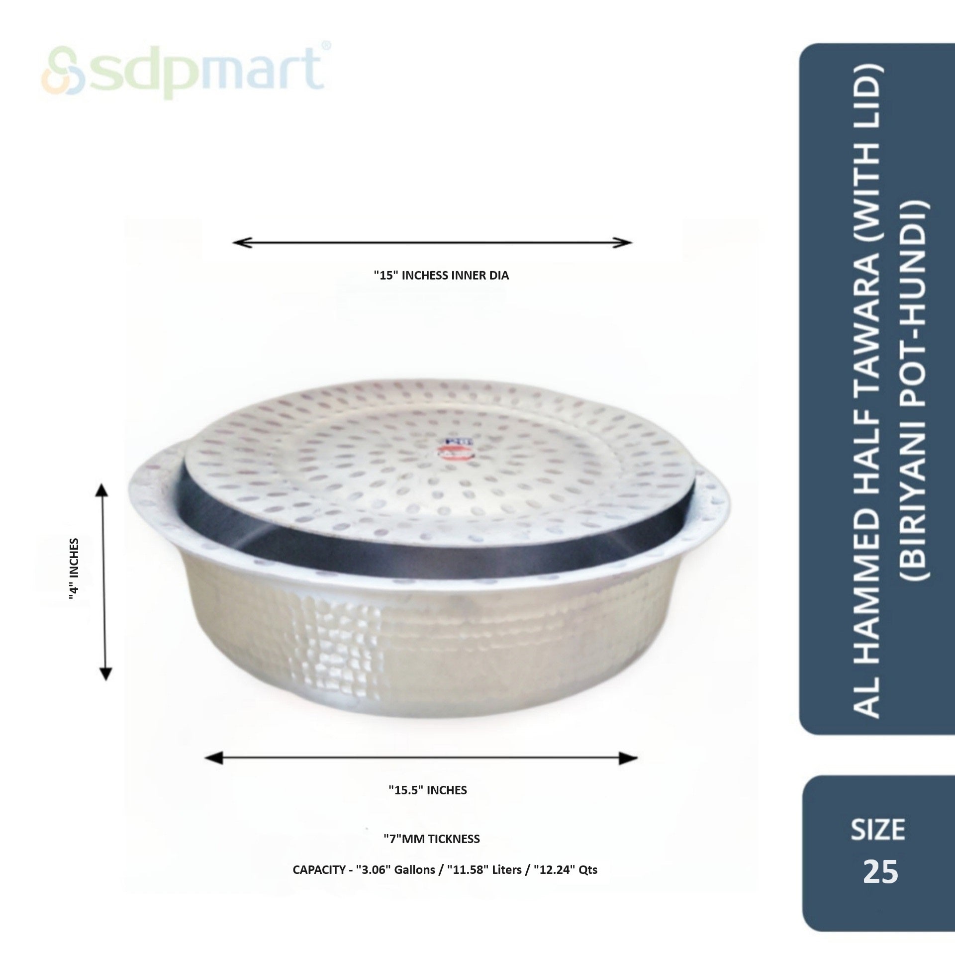 PROKITCHEN SUPPLY Aluminum Hammed Half Tawara - (Biriyani Pot-Hundi) - Image 20