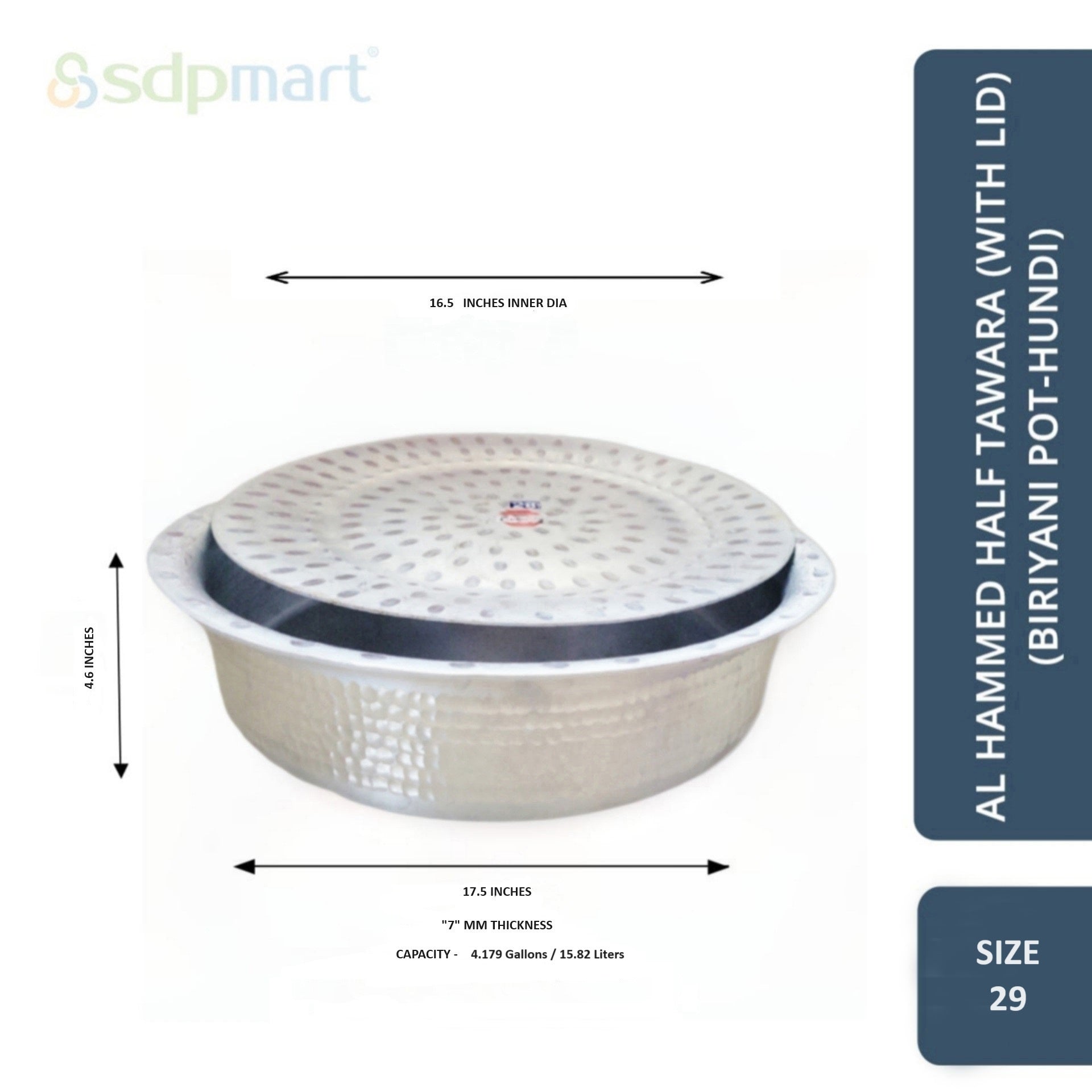 PROKITCHEN SUPPLY Aluminum Hammed Half Tawara - (Biriyani Pot-Hundi) - Image 32
