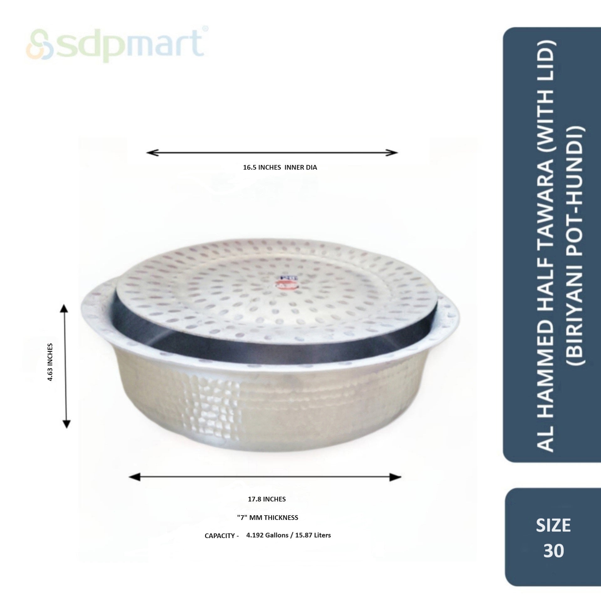 PROKITCHEN SUPPLY Aluminum Hammed Half Tawara - (Biriyani Pot-Hundi) - Image 35