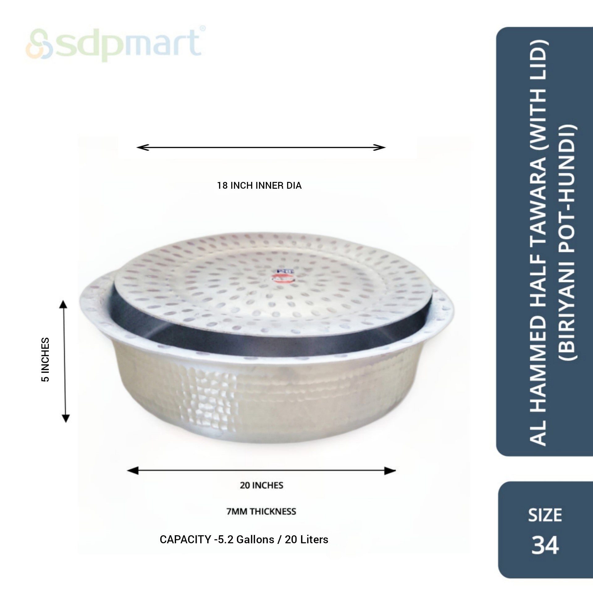 PROKITCHEN SUPPLY Aluminum Hammed Half Tawara - (Biriyani Pot-Hundi) - Image 47