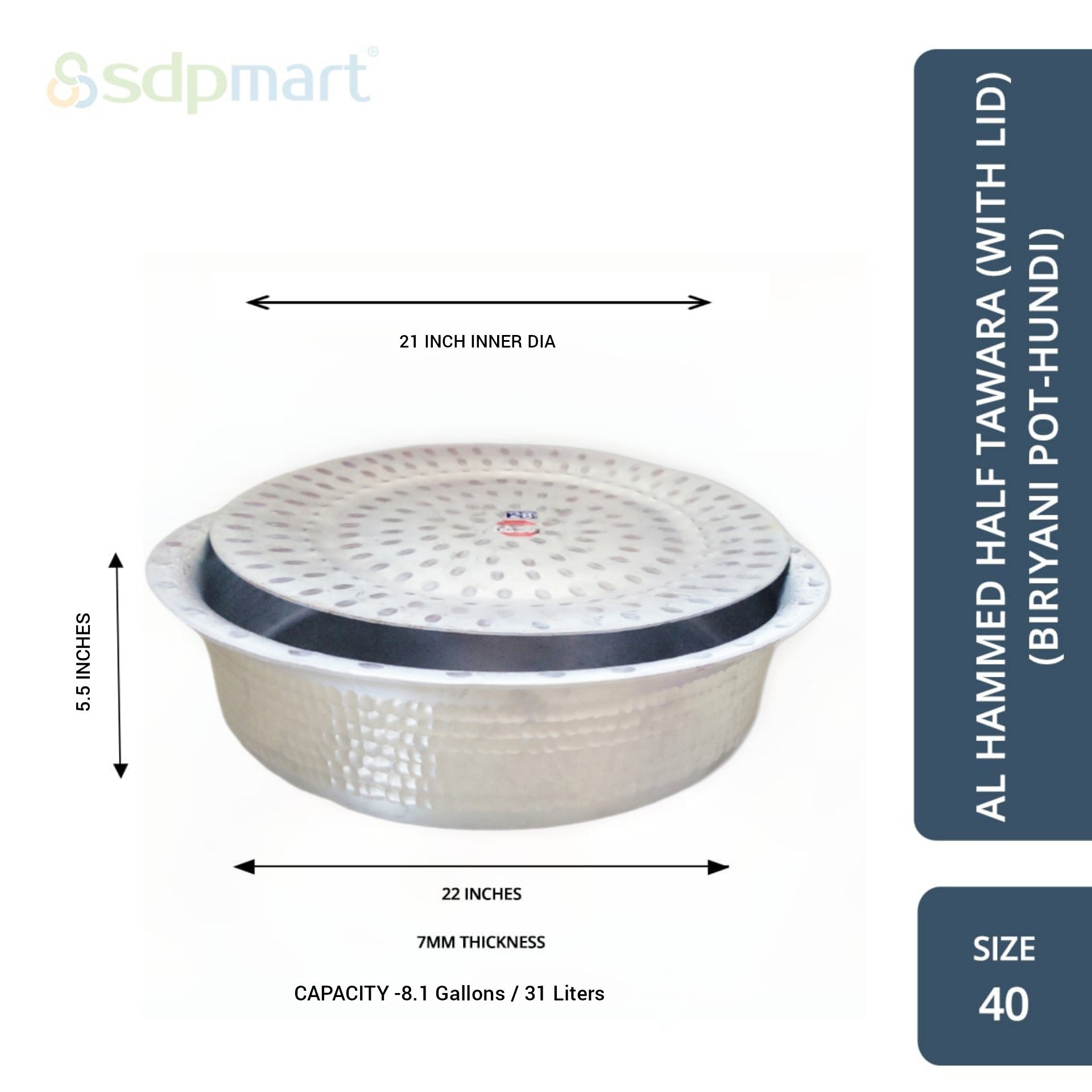 PROKITCHEN SUPPLY Aluminum Hammed Half Tawara - (Biriyani Pot-Hundi) - Image 62