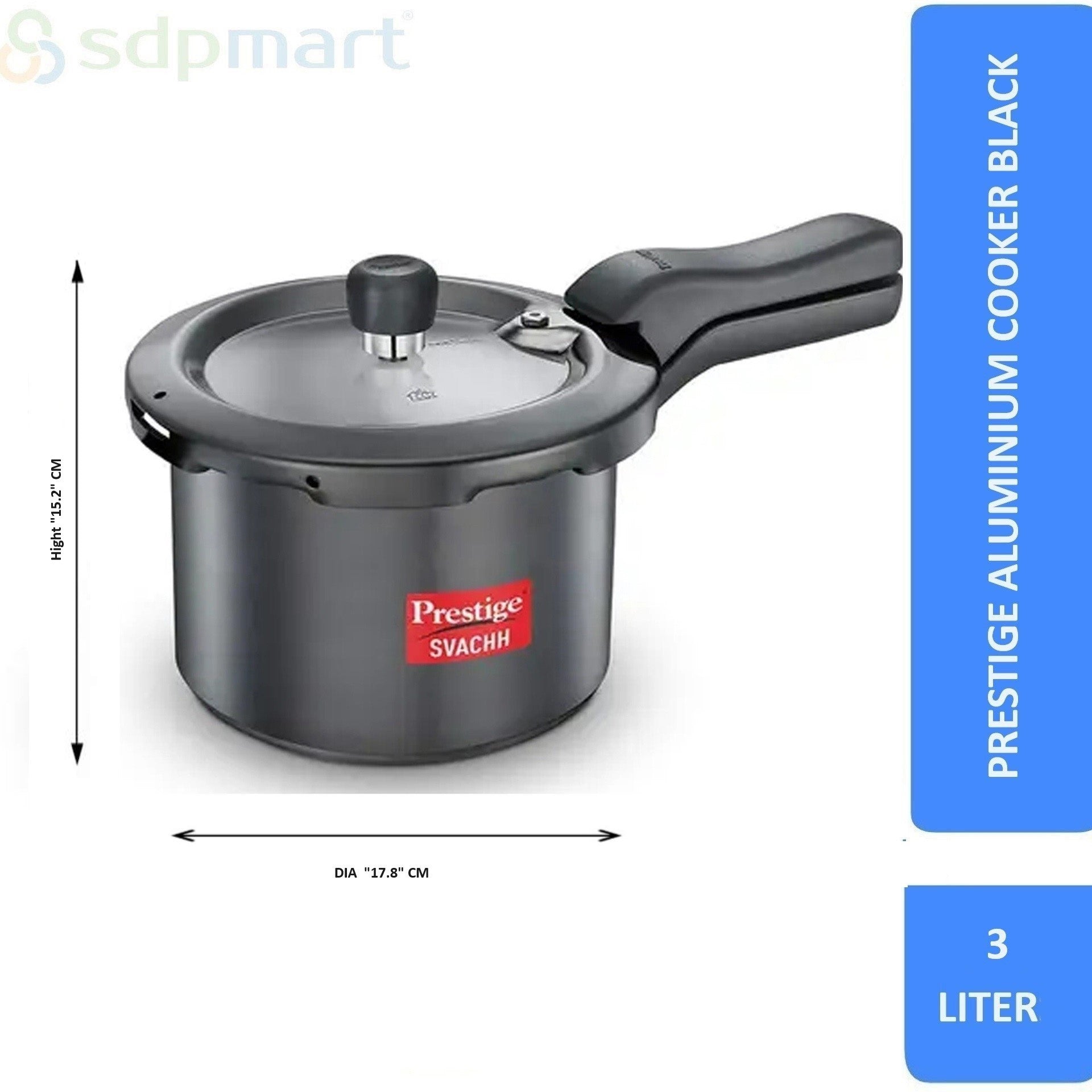 Prestige AL Pressure Cooker Black - Image 2
