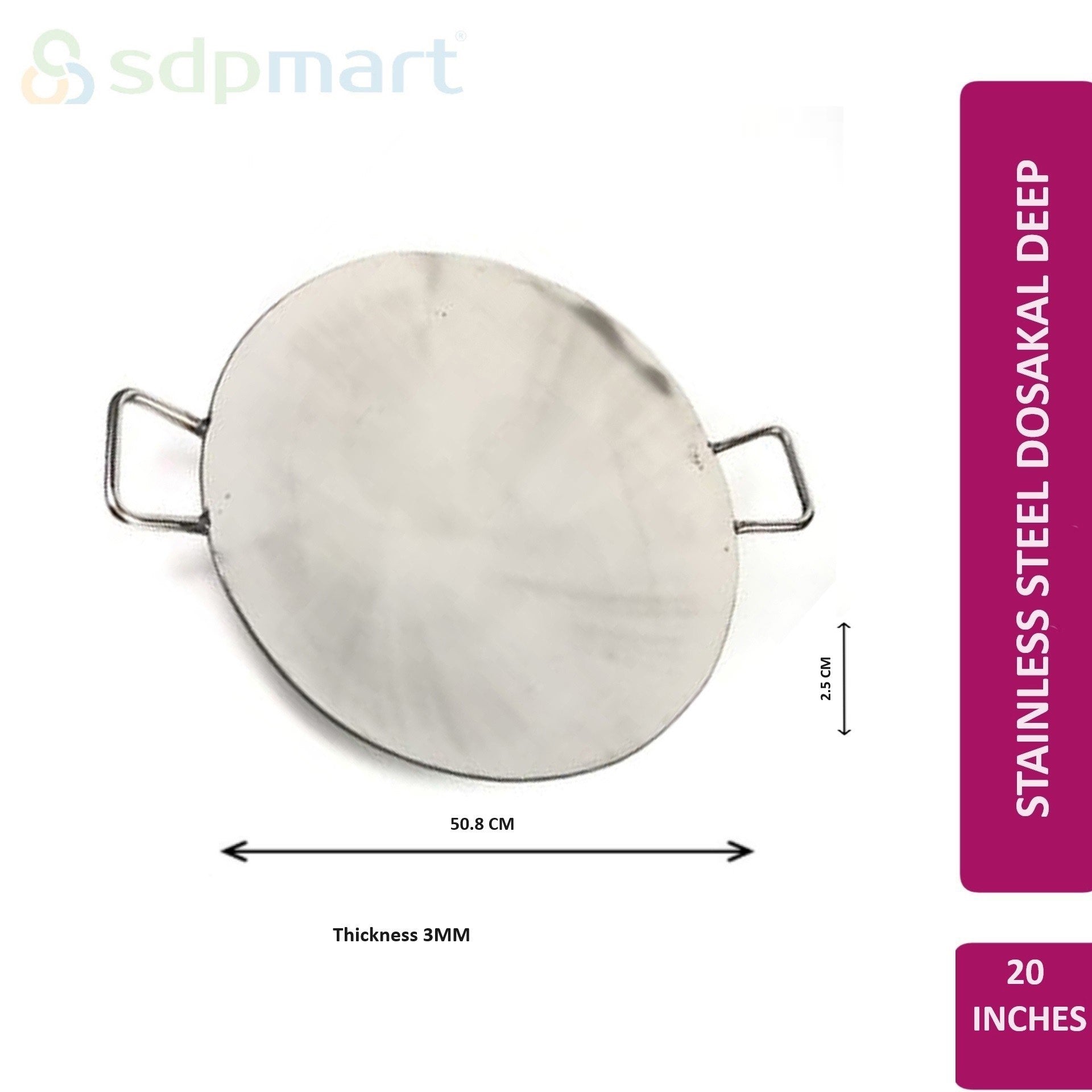 PROKITCHEN SUPPLY SS HEAVY DUTY PAV BHAJI TAWA PLATTER - Image 2
