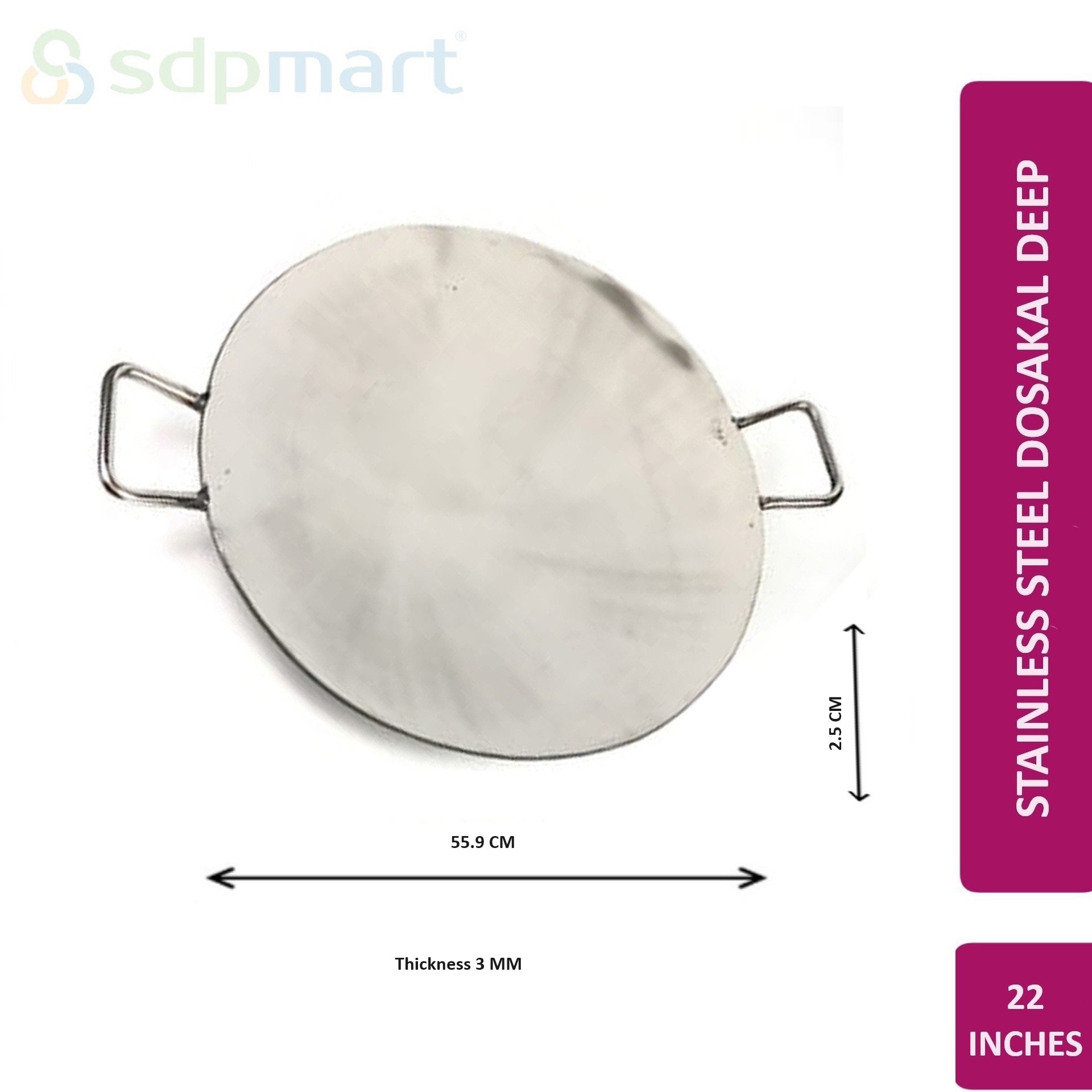 PROKITCHEN SUPPLY SS HEAVY DUTY PAV BHAJI TAWA PLATTER - Image 3
