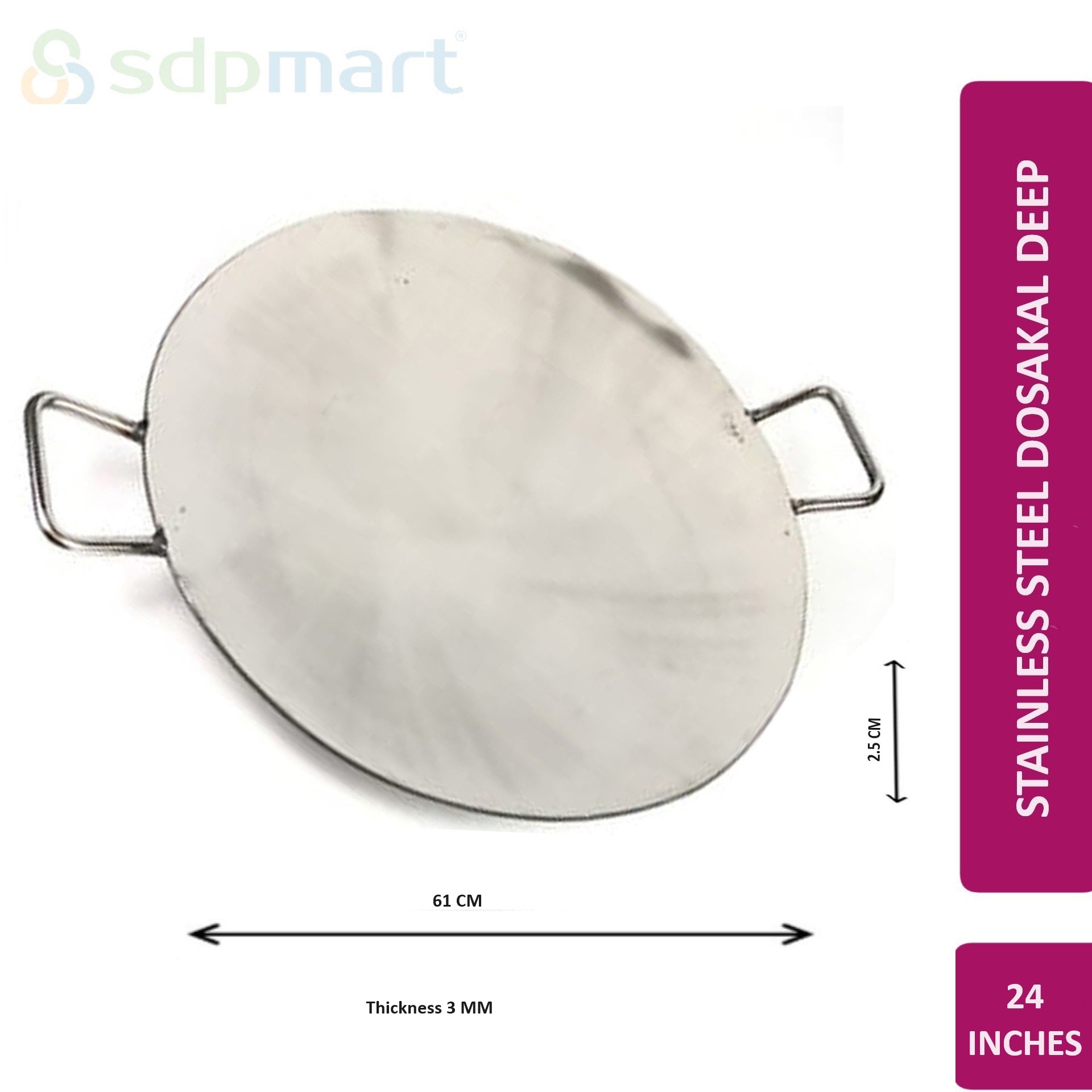 PROKITCHEN SUPPLY SS HEAVY DUTY PAV BHAJI TAWA PLATTER - Image 4