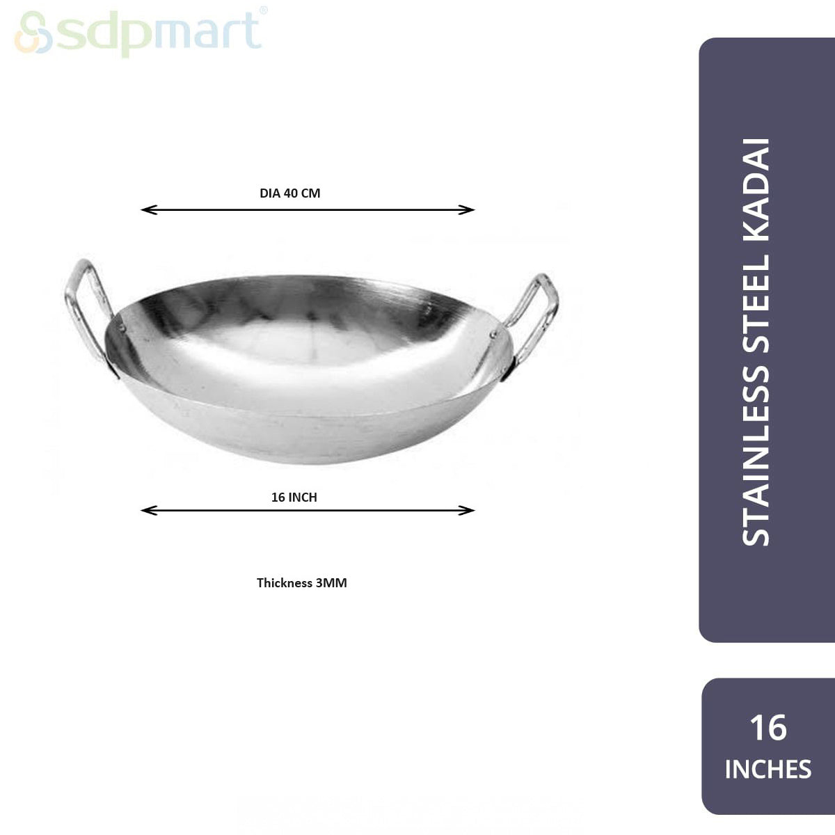 PROKITCHEN SUPPLY SS Kadai - Image 3