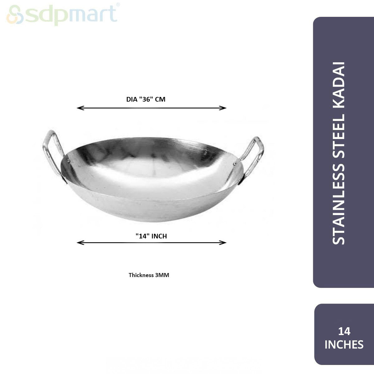 PROKITCHEN SUPPLY SS Kadai - Image 2